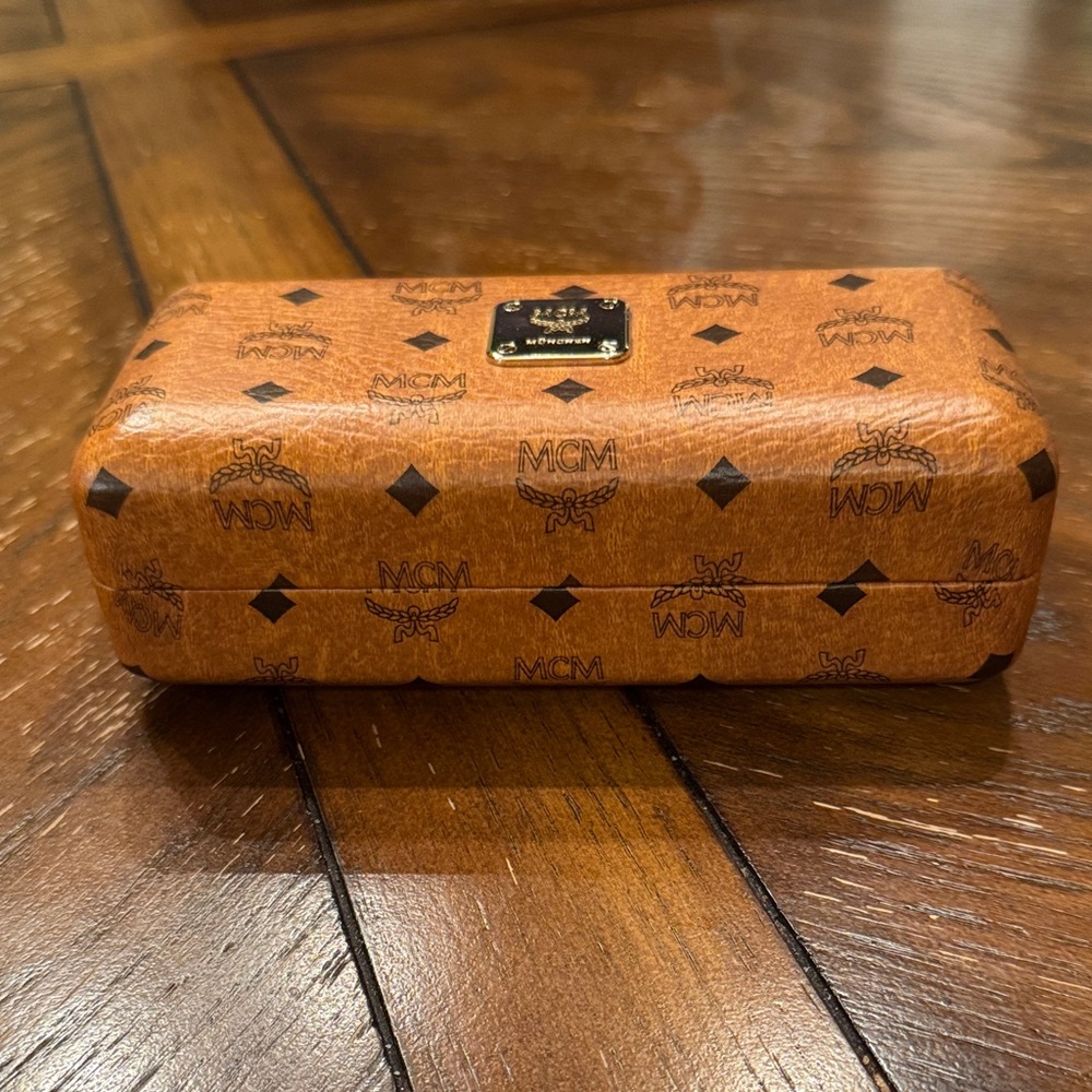 MCM Tan Monogram Glasses Case